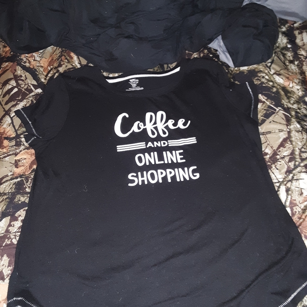 Coffee and online shopping tshirt
